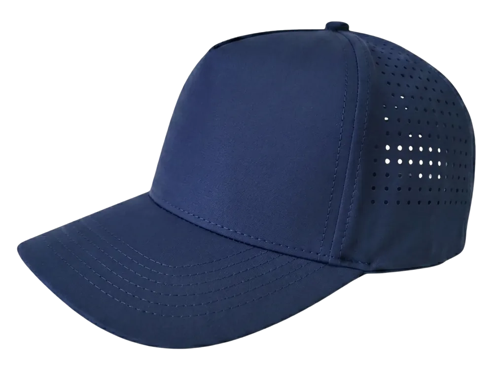 GW-102 navy waterproof cap with laser-cut vents